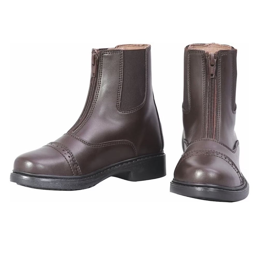 TuffRider Ladies Starter Front Zip Mocha Paddock Boots 3042-118 Size 6.5